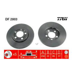 TRW DF2803 2xTarcza hamulcowa