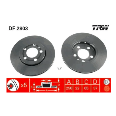 TRW DF2803 2xTarcza hamulcowa