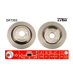 2 x Tarcza hamulcowa TRW DF7352