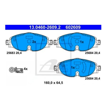 ATE KLOCKI HAMULCA VW P. CADDY/POLO/UP 1,0-2,0 16-