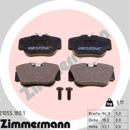 Zimmermann Klocki Hamulcowe Przód MERCEDES 190