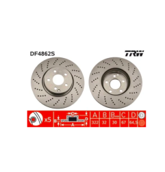 2x TARCZA HAMULCOWA PRZÓD WENTYLOWANA DF4862S TRW
