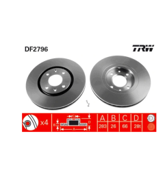 Tarcza hamulcowa TRW DF2796