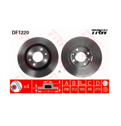 TARCZA HAMULC. CITROEN BERLINGO,XSARA PEUGEOT 206,