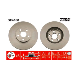 2x TRW DF4160 TARCZA HAMULCOWA TOYOTA CELICA 99-