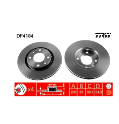 TRW DF4184 Tarcza hamulcowa 2 sztuki
