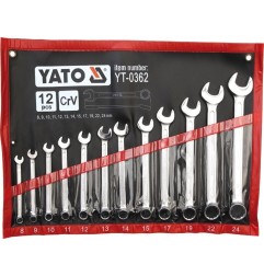 YATO KLUCZE PŁASKO-OCZKOWE ZESTAW 8-24MM 12EL.