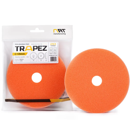NAT Trapez DA 135mm – Pomarańczowa średnio twarda gąbka polerska