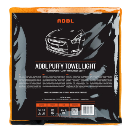 ADBL Puffy Towel Light – mikrofibra 41x41cm, 600gsm