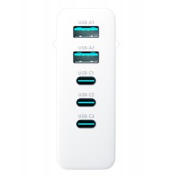 Sieciowa ładowarka 3mk GaN 140W 3x USB-C 2x USB 5A
