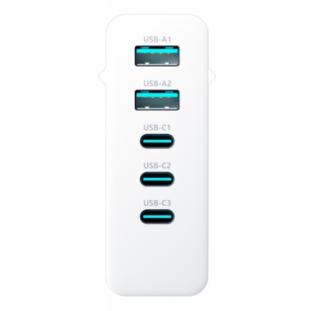 Sieciowa ładowarka 3mk GaN 140W 3x USB-C 2x USB 5A