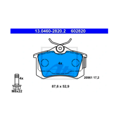 KLOCKI HAMULCOWE TYŁ 13.0460-2820.2 ATE AUDI A1