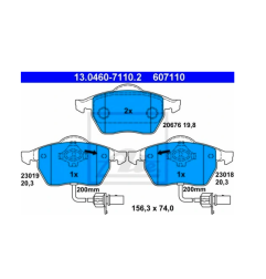 ATE KLOCKI HAMULCA VW P. A4 99-/A6 -99/PASSAT 00-