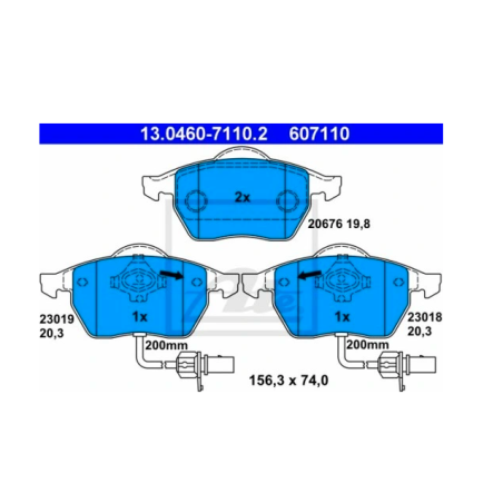 ATE KLOCKI HAMULCA VW P. A4 99-/A6 -99/PASSAT 00-