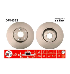 2x Tarcza hamulcowa TRW DF4432S