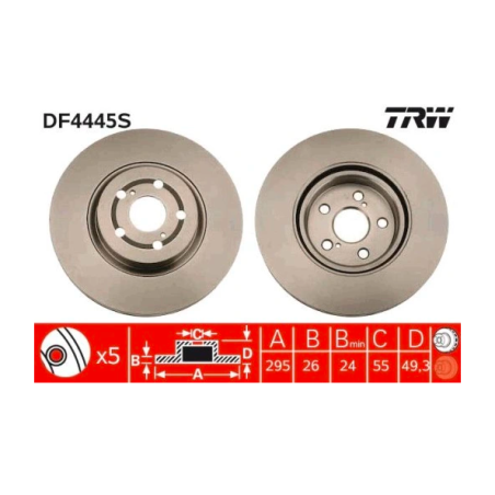 TRW DF4445S TARCZA HAM. TOYOTA P. AVENSIS
