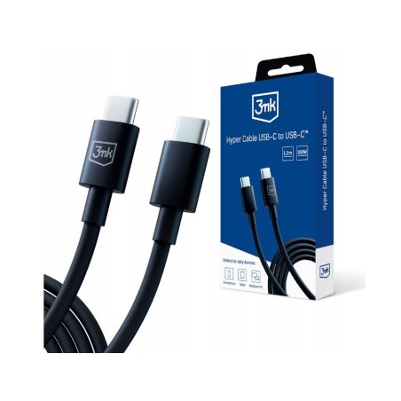 Kabel USB-C Typ-C 1,2m 100W 3mk Hyper Silicone White