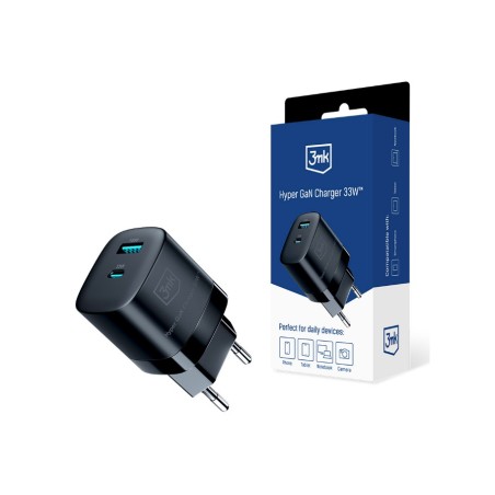 Czarna Ładowarka sieciowa 33W USB-A/C - 3mk Hyper GaN Charger