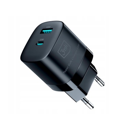 Czarna Ładowarka sieciowa 33W USB-A/C - 3mk Hyper GaN Charger