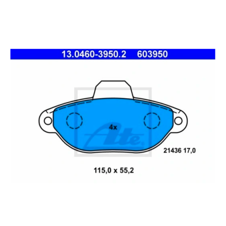 ATE KLOCKI HAMULCA FIAT P. PANDA/PUNTO 1,1-1,2 93-