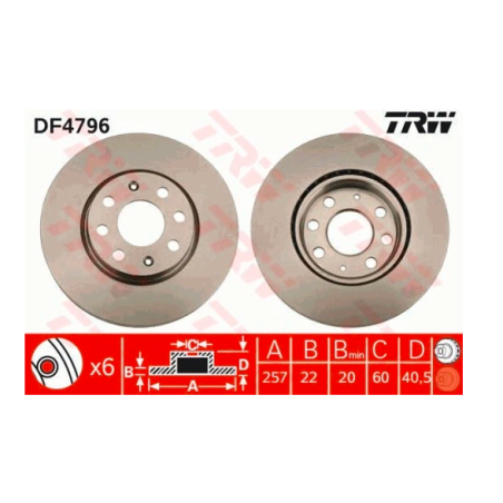 TRW TARCZE+KLOCKI PRZÓD OPEL CORSA D ADAM
