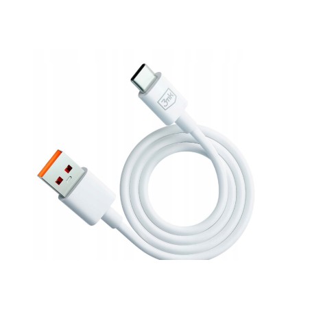 Biały Kabel Przejściówka USB-A do USB-C 60W 3A 1.2m - 3mk Hyper Cable