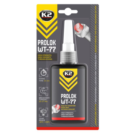 K2 PROLOK WT-77 50g - Klej do gwintów, duża siła, wysoka lepkość