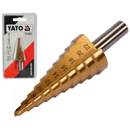WIERTŁO STOPNIOWE STOŻKOWE TYTANOWE 4-22MM YATO