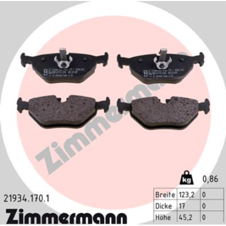 Zimmermann Klocki Hamulcowe tył Bmw, Mg, Rover, Saab
