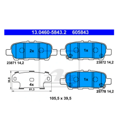 ATE KLOCKI TYŁ NISSAN QASHQAI X-TRAIL KOLEOS HIT
