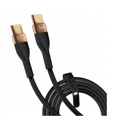 Kabel USB-C Typ-C 2m 100W 3mk Hyper Silicone Black