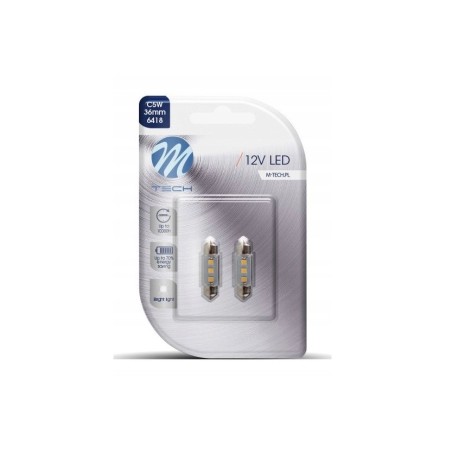 M-TECH Econo LB090W żarówki C5W zestaw 2szt. - 36mm 3xSMD2835 białe