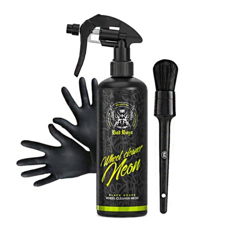 RRC WHEEL CLEANER GEL NEON 500ml + rękawiczki + pędzel