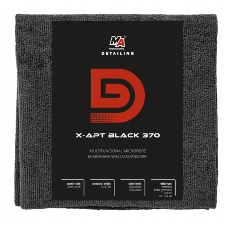 MOJE AUTO X-APT BLACK 370GSM WIELOZADANIOWA MIKROFIBRA 40x40cm