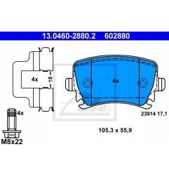 Tarcze i klocki tył ATE VW PASSAT B6 3.6 R36 4mot Tarcze i klocki tył ATE VW PASSAT B6 3.6 R36 4mot