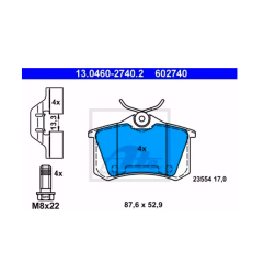 ATE KLOCKI HAMULCA CITROEN T. C2/C3/C4/C8/DS3/DS4/