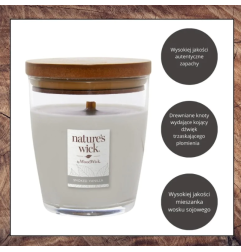 WoodWick Nature's Wick Smoked Vanilla Średnia Świeca 284g
