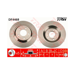 2x TARCZA HAMULCOWE TYŁ do MAZDA 5 1.6 CD 1.8 MZR 2.0