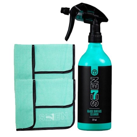 SEVEN Glass Surface Cleaner 777ml + 2x SEVEN Mikrofibra waflowa