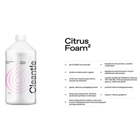 Cleantle Citrus Foam - zasadowa PIANA AKTYWNA 1 L