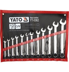 YATO KLUCZE PŁASKO-OCZKOWE ZESTAW 8-24MM 12EL.