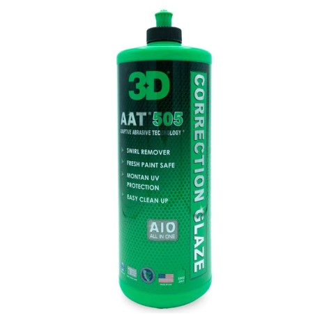 3D Car Care AAT 505 CORRECTION GLAZE Pasta polerska skutecznie usuwa rysy, zabezpiecza 946ml