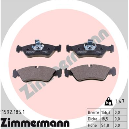 Zimmermann Klocki Hamulcowe tył Mercedes-Benz, Vw