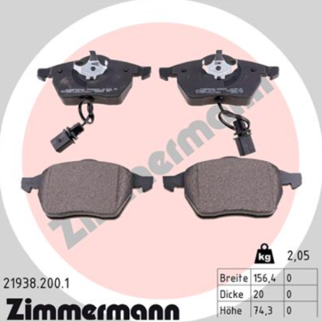 Zimmermann Klocki Hamulcowe przód Audi A6 C5