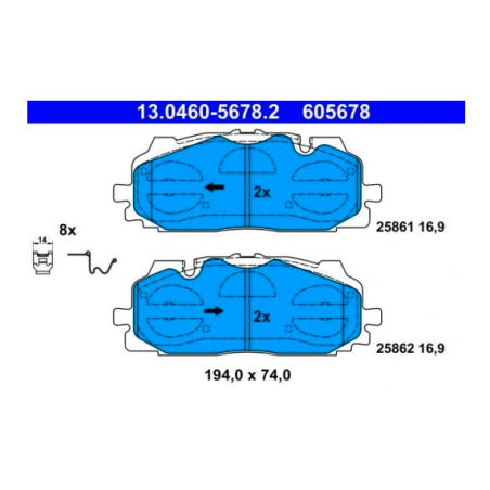 KLOCKI HAMULCOWE PRZÓD 13.0460-5678.2 ATE AUDI