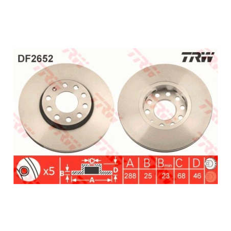 TRW DF2652 Tarcza hamulcowa 2szt