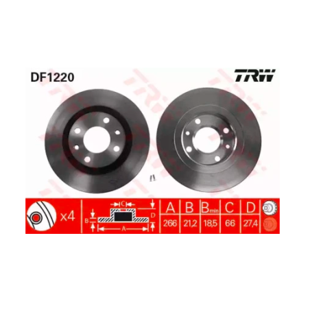 TARCZA HAMULC. CITROEN BERLINGO,XSARA PEUGEOT 206,