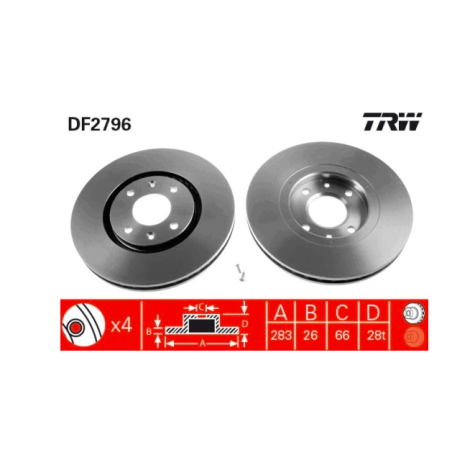 Tarcza hamulcowa TRW DF2796