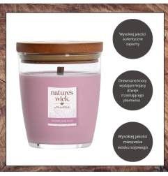 WoodWick Nature's Wick Woodland Rose Średnia Świeca 284g
