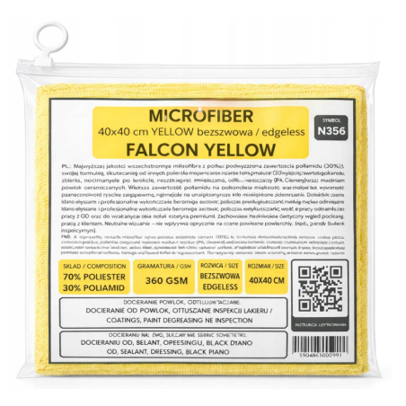 MIKROFIBRA FALCON YELLOW 40x40cm 360GSM